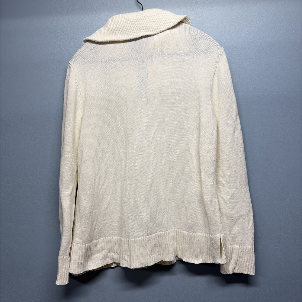 TALBOTS Womens SWEATER Long Sleeve 1/4 Zip Pullover IVORY Size 1X - Picture 2 of 4